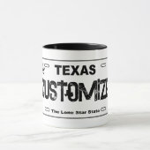 Customizable white Texas license plate mug マグカップ (中央)