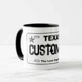 Customizable white Texas license plate mug マグカップ (正面左)