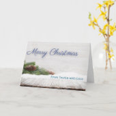 Customizable Winter Snow Christmas Card Holiday カード (黄色い花)