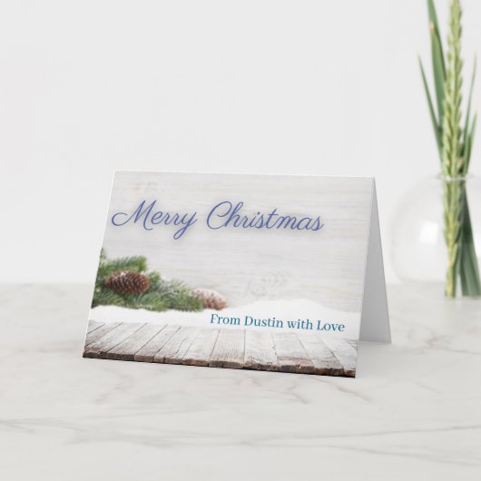Customizable Winter Snow Christmas Card Holiday カード (正面)