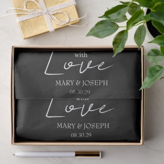 Customizable 'With Love' Wedding Typography Favor 薄葉紙 (ギフト)
