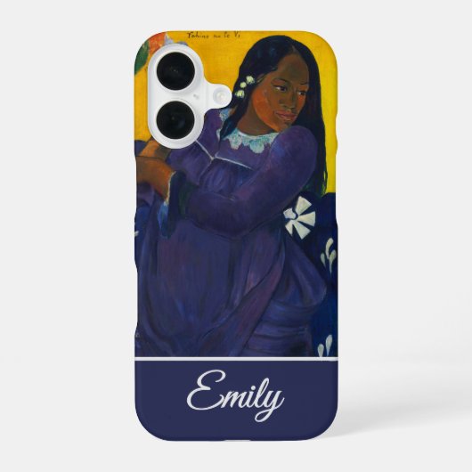 Customizable Woman with a Mango by Paul Gauguin iPhone 16ケース (裏面)