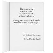 Customizable Wonder & Light Secular Holiday Card (内側 (右))