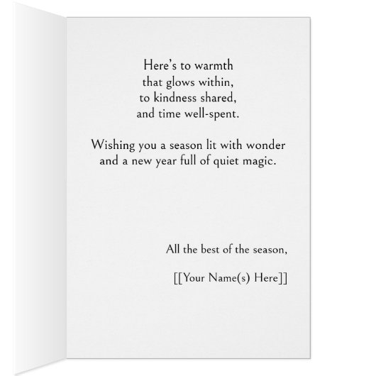 Customizable Wonder & Light Secular Holiday Card (内側 (右))