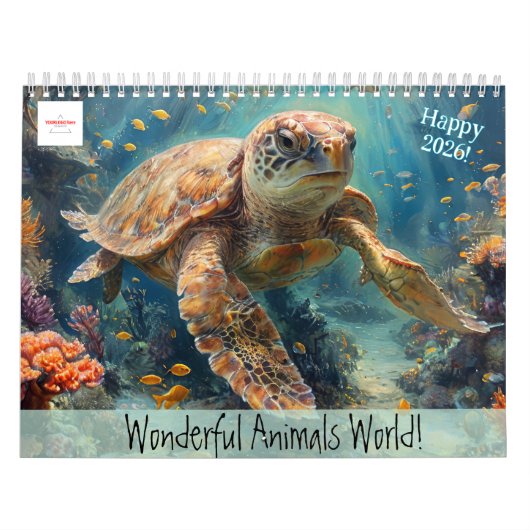 Customizable Wonderful Animals World Calendar 2026 カレンダー (カバー)