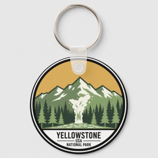 Customizable Yellowstone National Park Keychain キーホルダー (正面)