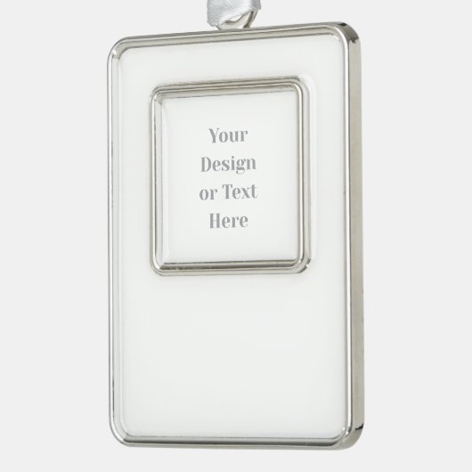 Customizable Your Design or Text Here Personalized シルバープレートフレームオーナメント (左)