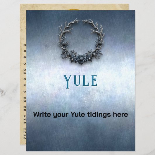 Customizable Yule Book of Shadows Page (正面/裏面)