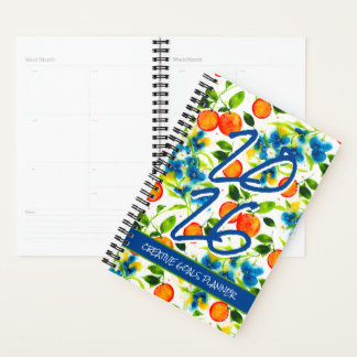 Customize 2026 Oranges & Blue Blossoms Planner プランナー手帳