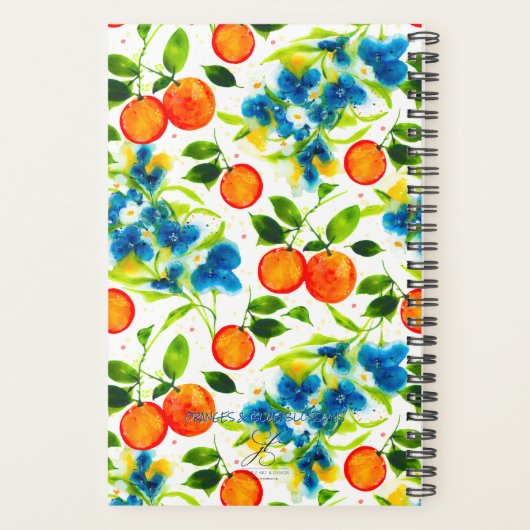 Customize 2026 Oranges & Blue Blossoms Planner プランナー手帳 (裏面)