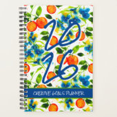 Customize 2026 Oranges & Blue Blossoms Planner プランナー手帳 (正面)