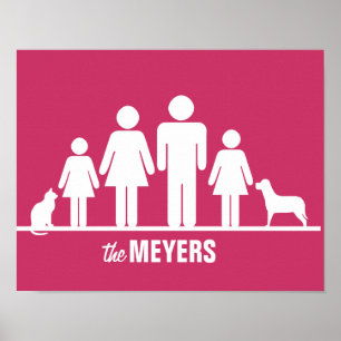 Customize a Family of Four Poster ポスター