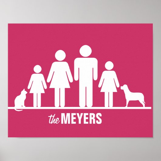 Customize a Family of Four Poster ポスター (正面)