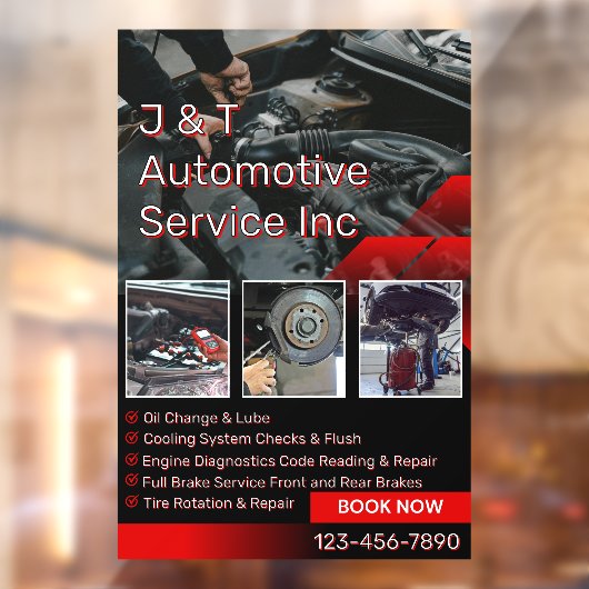 Customize Auto Repair Garage Service List With Log ウィンドウサイン (シート2)
