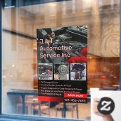 Customize Auto Repair Garage Service List With Log ウィンドウサイン (カフェ窓)