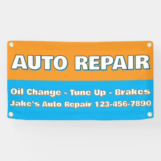 Customize Auto Repair Service Brakes Oil Change 横断幕 (横)