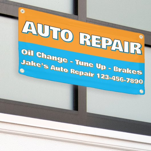 Customize Auto Repair Service Brakes Oil Change 横断幕 (ビルの外側)