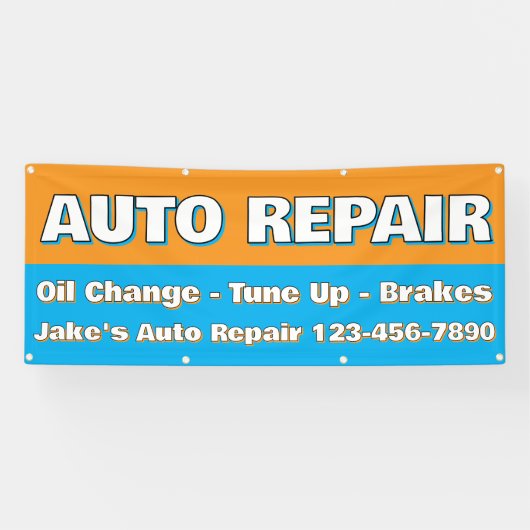 Customize Auto Repair Service Brakes Oil Change 横断幕 (横)