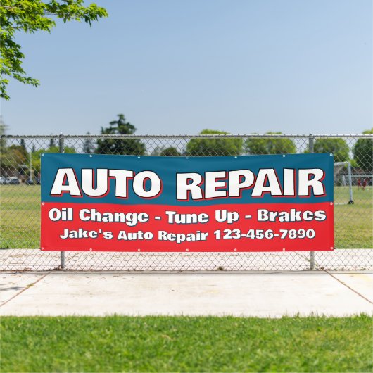 Customize Auto Repair Service Brakes Oil Change 横断幕 (インサイチュ)