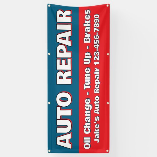 Customize Auto Repair Service Brakes Oil Change 横断幕 (縦)
