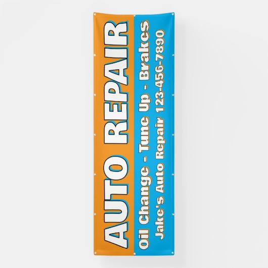 Customize Auto Repair Service Brakes Oil Change 横断幕 (縦)