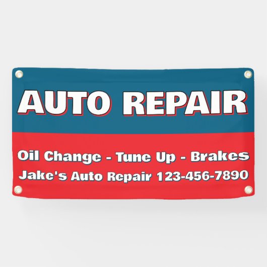 Customize Auto Repair Service Brakes Oil Change 横断幕 (横)