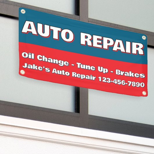 Customize Auto Repair Service Brakes Oil Change 横断幕 (ビルの外側)