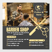 Customize Barber Shop Photo Services List Promo ウィンドウサイン (シート)