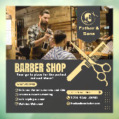 Customize Barber Shop Photo Services List Promo ウィンドウサイン (シート3)
