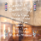 Customize Barber Shop Weekly Open Hours ウィンドウサイン (シート2)