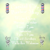 Customize Barber Shop Weekly Open Hours ウィンドウサイン (シート3)