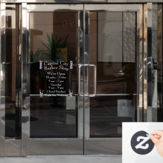 Customize Barber Shop Weekly Open Hours ウィンドウサイン