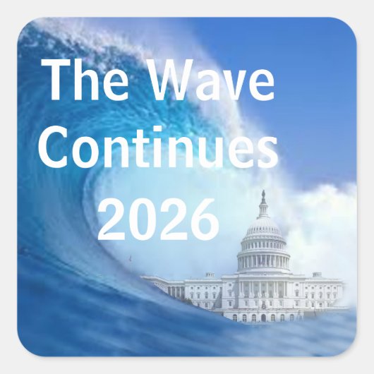 Customize Blue Wave Election 2026 スクエアシール (正面)
