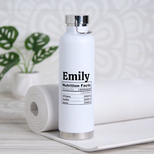 Customize Bridesmaid Personalize Bride Maid Honor ウォーターボトル (ヨガ (回転後))