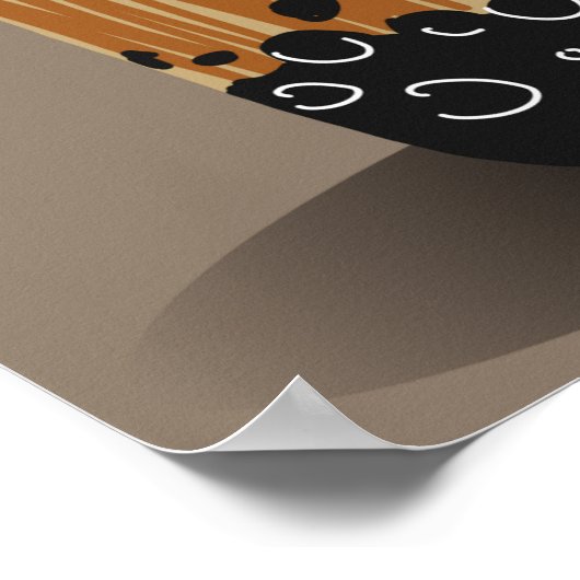 Customize Bubble Tea Boba Donut Shop Large ポスター (角)