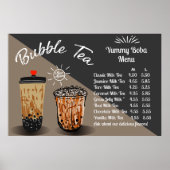 Customize Bubble Tea Boba Donut Shop Large ポスター (正面)
