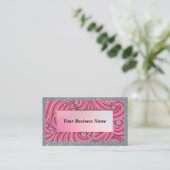 Customize Business Cards Gray & Pink  名刺 (スタンド正面)