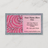 Customize Business Cards Gray & Pink  名刺 (裏面)