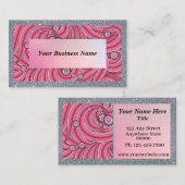 Customize Business Cards Gray & Pink  名刺 (正面/裏面)