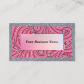 Customize Business Cards Gray & Pink  名刺 (正面)