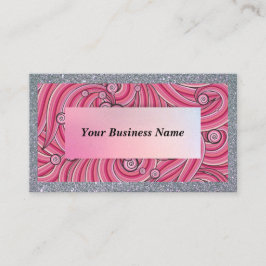 Customize Business Cards Gray & Pink  名刺