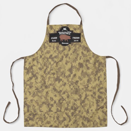Customize Butcher Shop Brown Hog Brown Camo エプロン (正面)