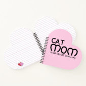 Customize Cat Mom Pet Lover Funny Quote Black Pink ノートブック (内部)