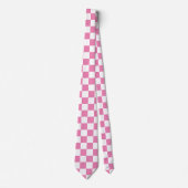 Customize Checkered Pink and White ネクタイ (正面)