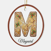 Customize Christmas Gingerbread Letter M Monogram セラミックオーナメント (左)
