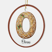 Customize Christmas Gingerbread Letter O Monogram セラミックオーナメント (左)