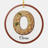 Customize Christmas Gingerbread Letter O Monogram セラミックオーナメント (裏面)