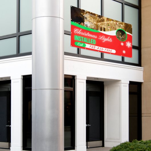 Customize Christmas Lights Decorations Installed 横断幕 (ビルの外側)