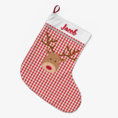 Customize Christmas Stocking - Rudolph ラージクリスマスストッキング (正面 (吊り時))