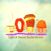 Customize Coffee And Donuts Besties Forever Promo ウィンドウサイン (シート3)